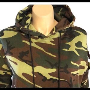 Camo Hoodie LARGE “I’d Kill To Be Hunting”
